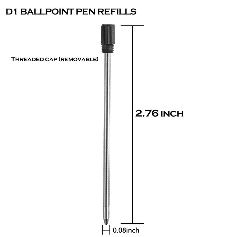 DUNBONG Ballpoint Metal D1 Refill for Multifunction Pen, Black pack of 5 pieces (Black) - Image 3